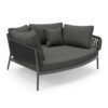 DAYBED 2ΘΕΣΙΟ ΣΕΙΡΑ CAMELLIA HM6217.01 ΣΚΟΥΡΟ ΓΚΡΙ ΑΛΟΥΜΙΝΙΟ-P.E.ΣΧΟΙΝΙ-OLEFIN 164x144x70Υεκ.