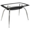 ΤΡΑΠΕΖΙ NORRIS 120Χ75Χ75ΕΚ HM0086.02 ΓΥΑΛΙΝΟ ΜΑΥΡΟ